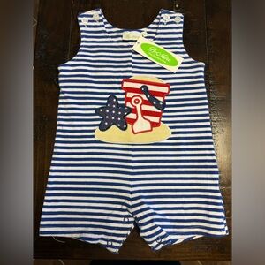 Boys sand bucket romper